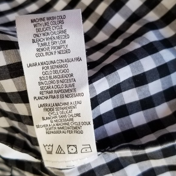 Calvin Klein Bell-Sleeve Gingham Blouse Size M - Picture 13 of 15